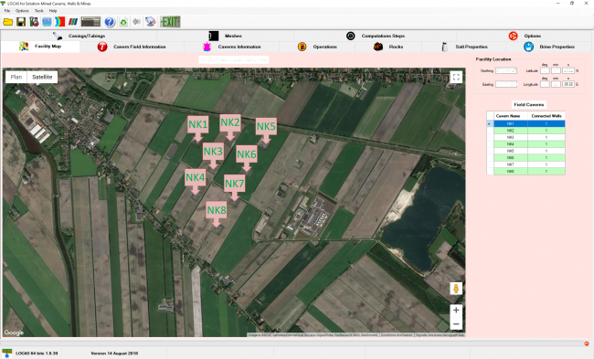 Facility overview through a Google map embedded