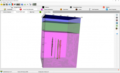 Cavern-field layout with horizontal layer structure